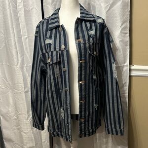 Umgee striped denim Jacket